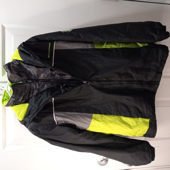 Black/Lime Green Ski Coat Double Zipper Size XL (18/20) - Picture 2 of 9